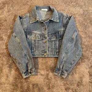 Mulvan Blue Denim Cropped Jean Jacket